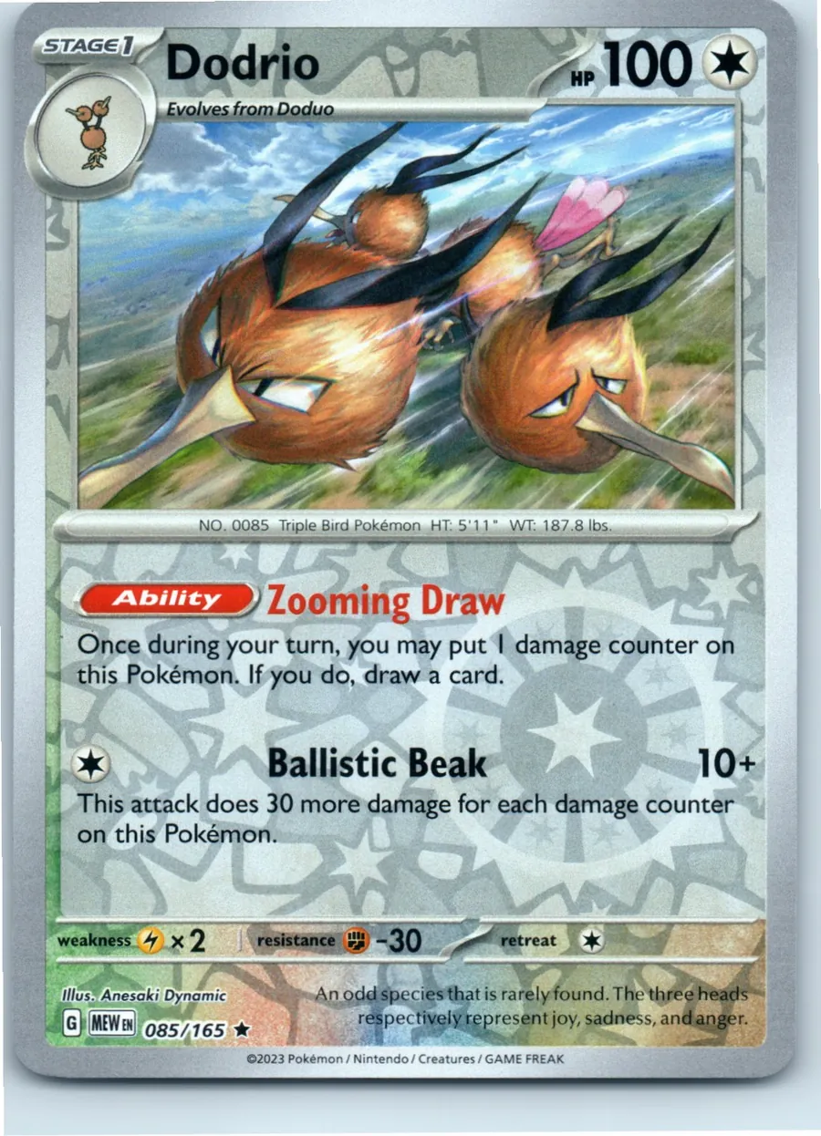 Dodrio 085/165 front, the actual card for sale