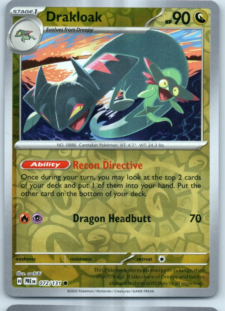 Drakloak 072/131 front, the actual card for sale
