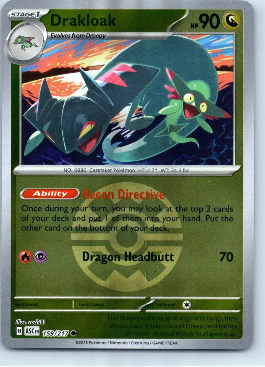 Drakloak (Quick Ball) 159/217 front, the actual card for sale