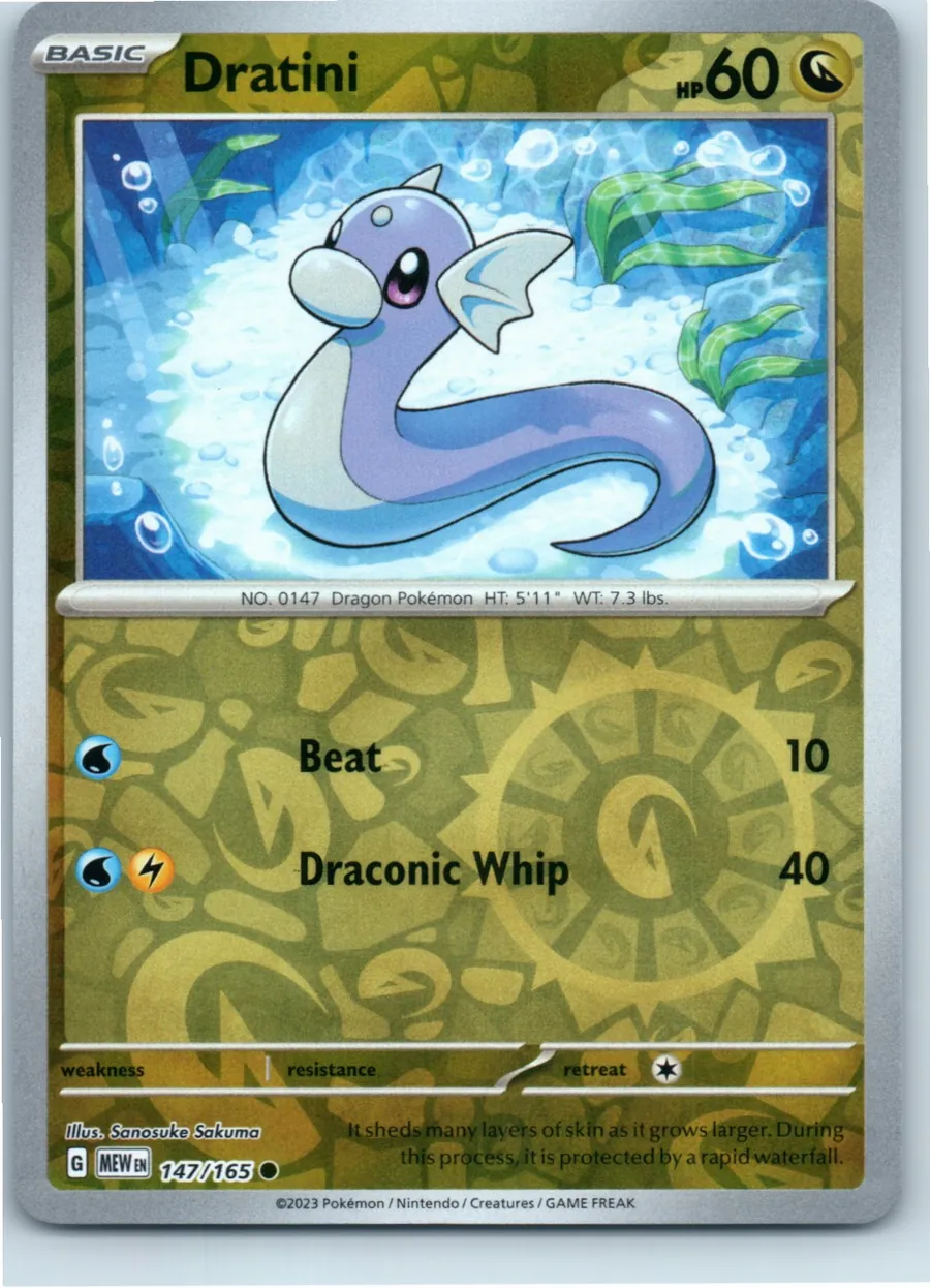 Dratini 147/165 front, the actual card for sale