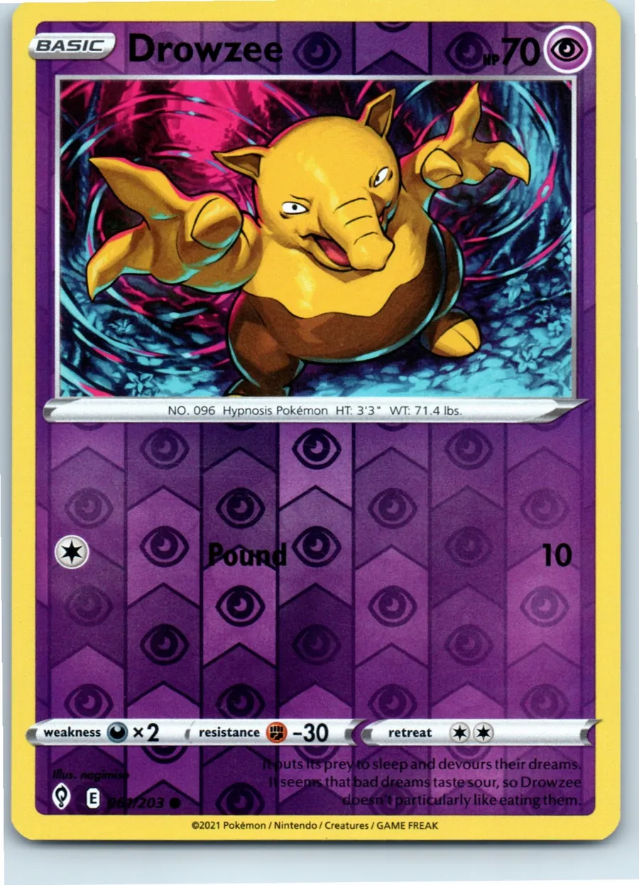 Drowzee 061/203 front, the actual card for sale