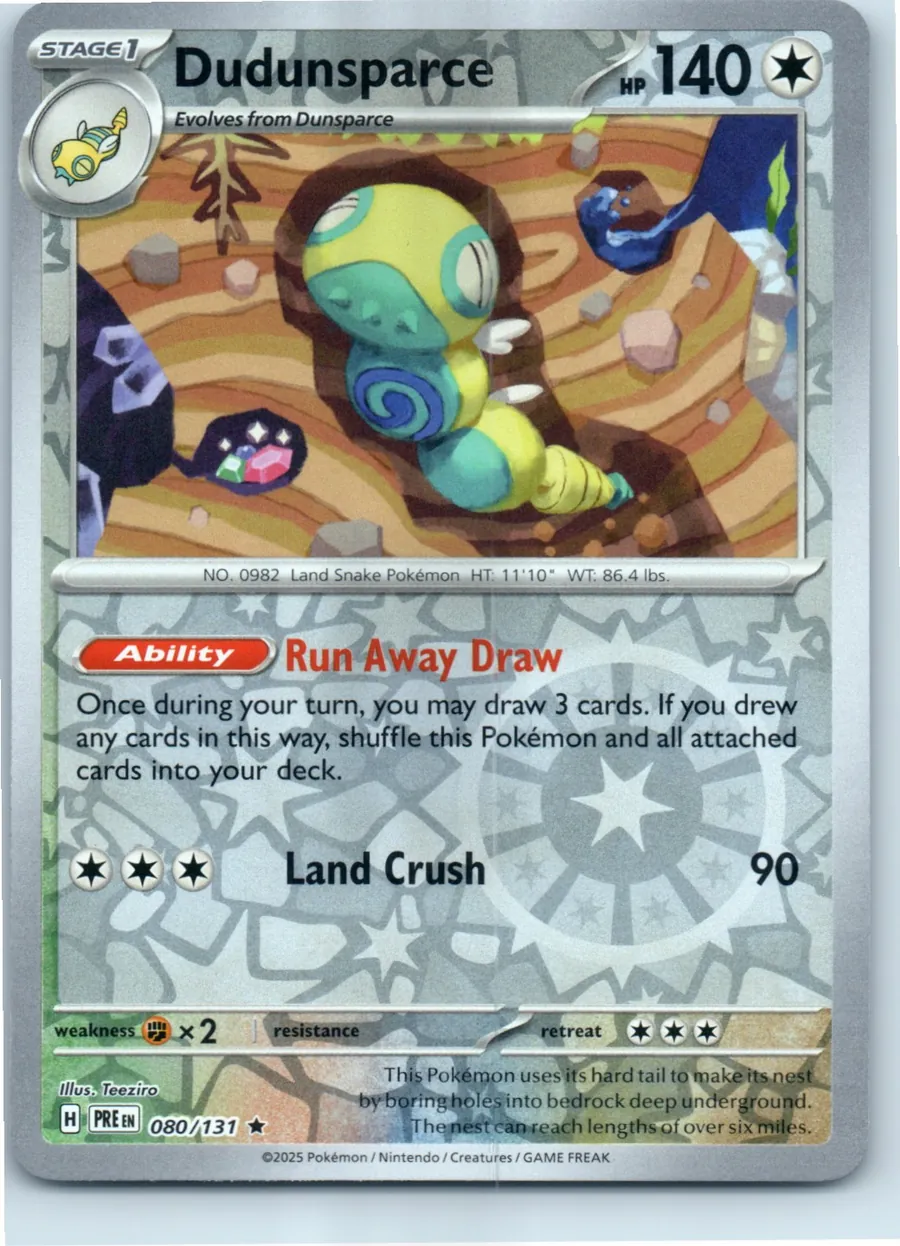 Dudunsparce 080/131 front, the actual card for sale