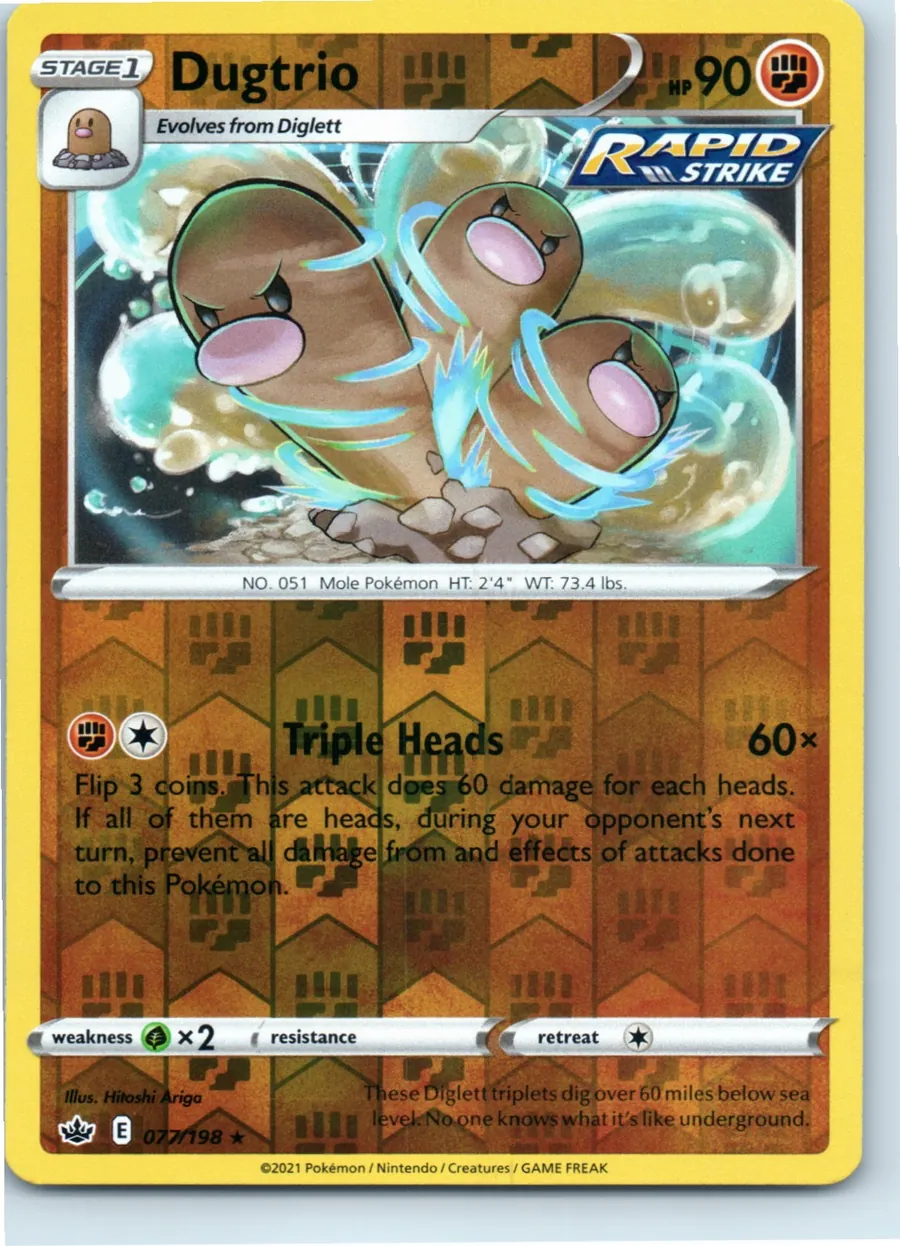 Dugtrio 077/198 front, the actual card for sale