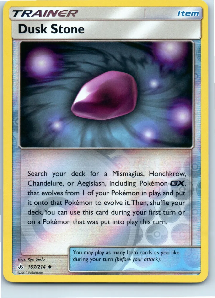 Dusk Stone 167/214 front, the actual card for sale