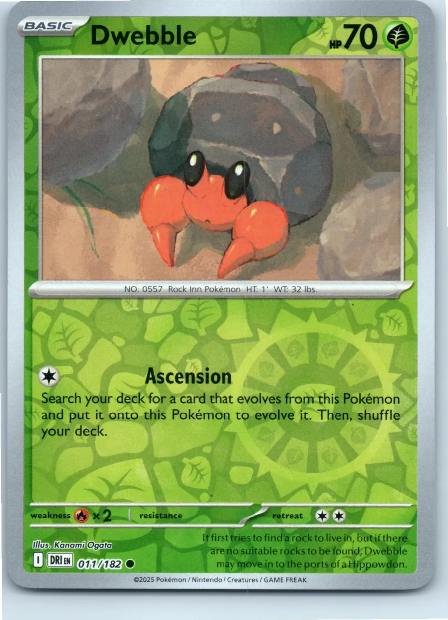 Dwebble 011/182 front, the actual card for sale