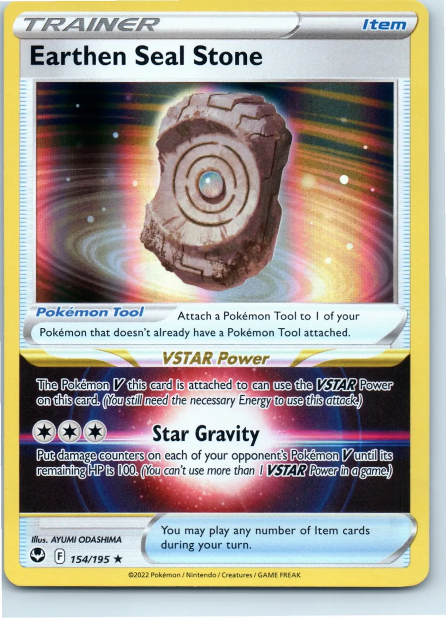 Earthen Seal Stone 154/195 front, the actual card for sale