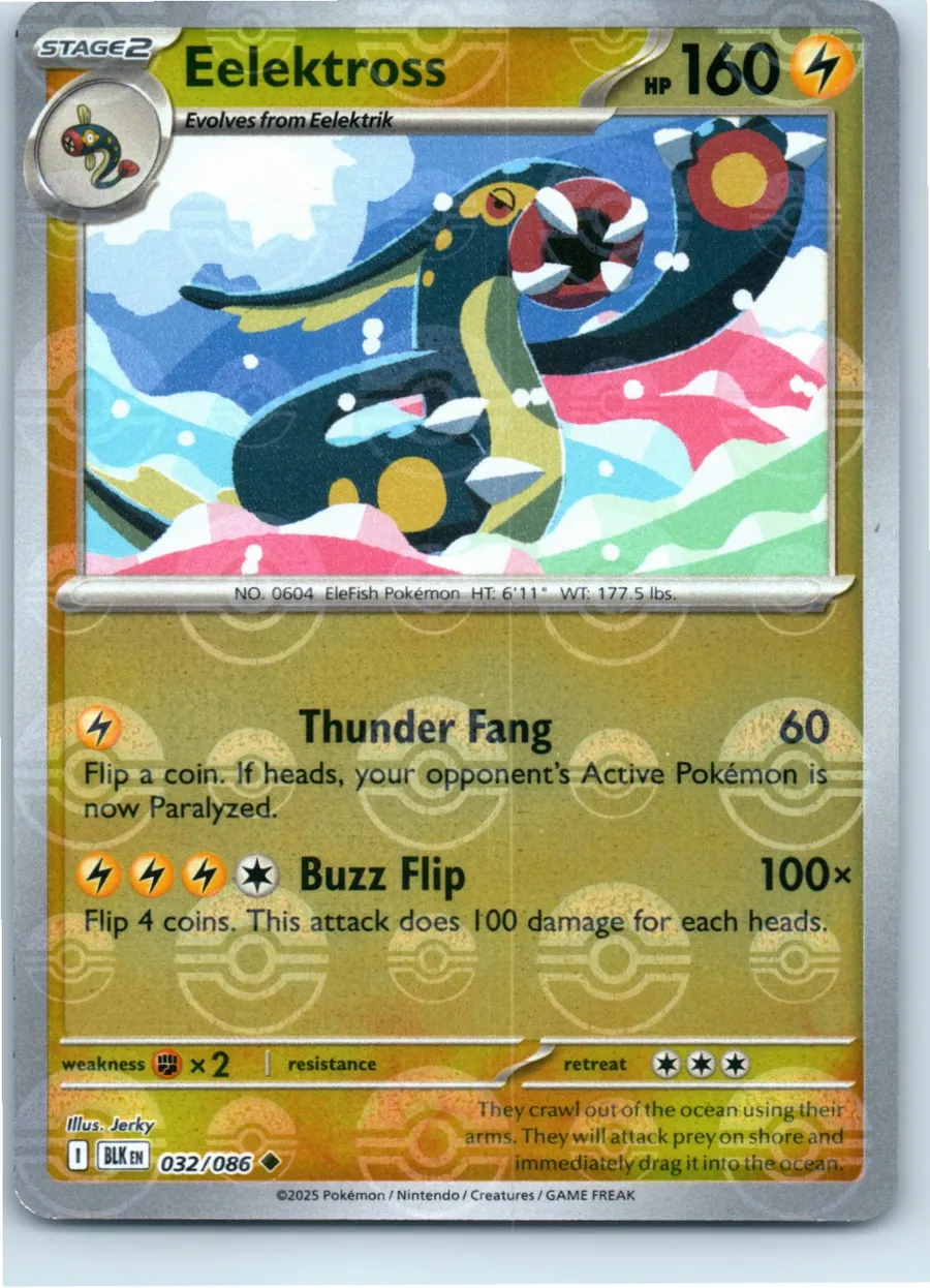 Eelektross (Poke Ball Pattern) 032/086 front, the actual card for sale
