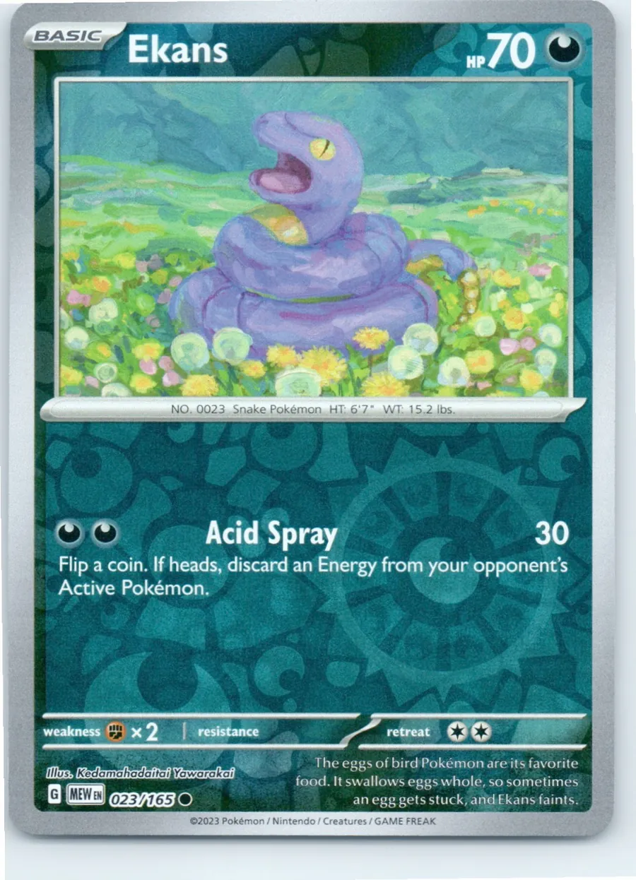 Ekans 023/165 front, the actual card for sale