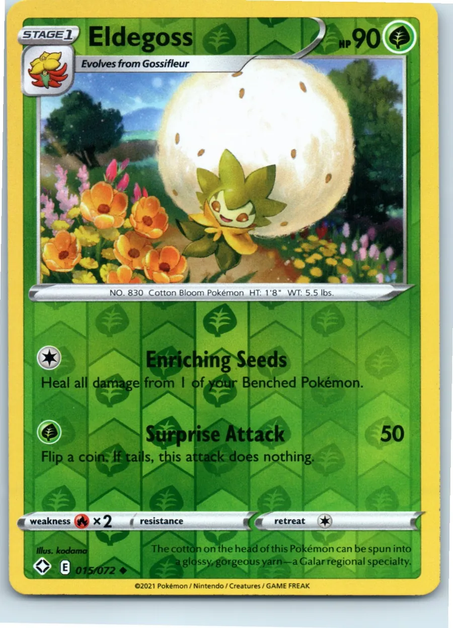 Eldegoss 015/072 front, the actual card for sale