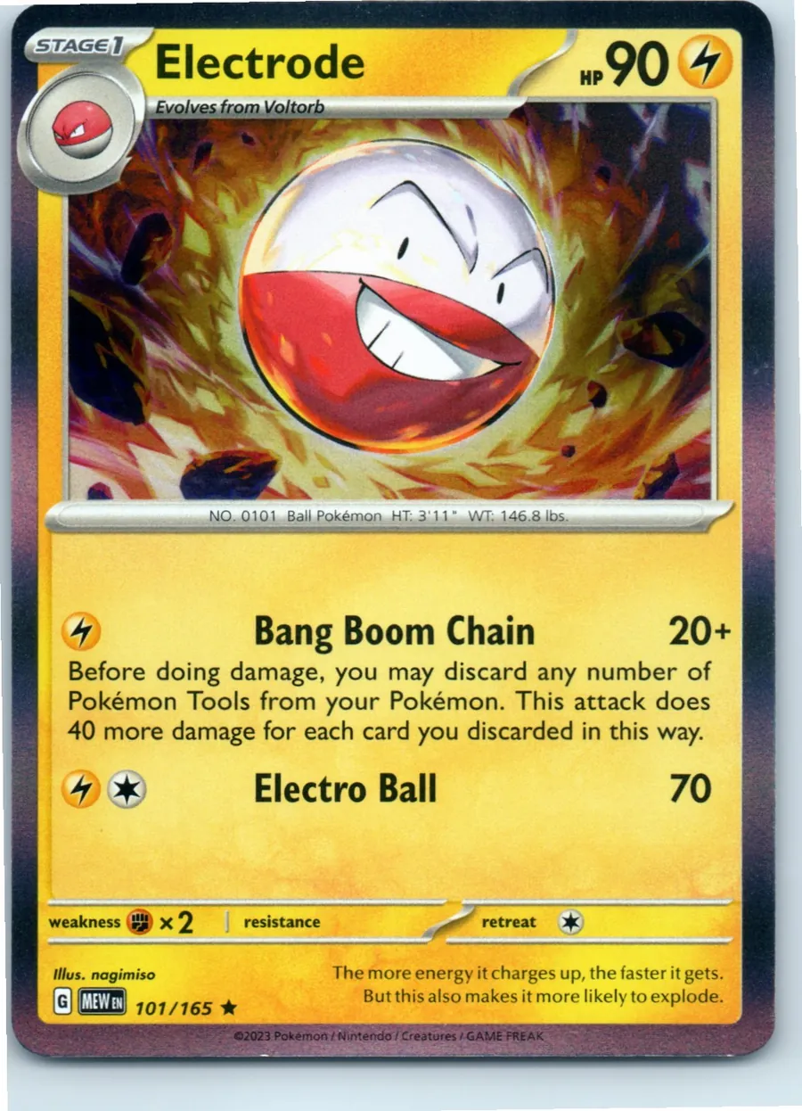 Electrode 101/165 front, the actual card for sale