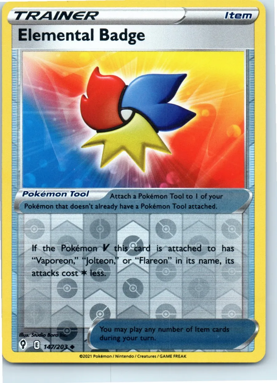 Elemental Badge 147/203 front, the actual card for sale