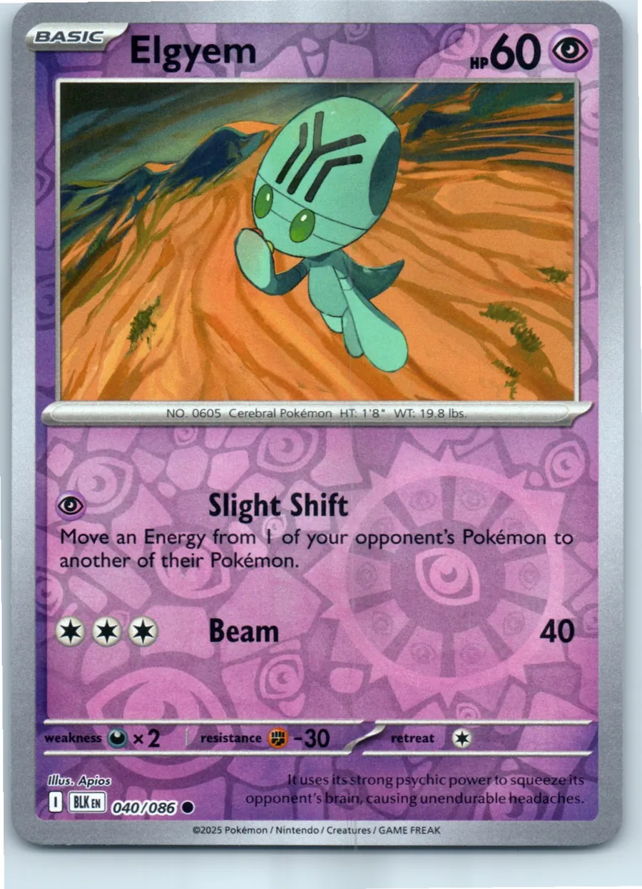 Elgyem 040/086 front, the actual card for sale