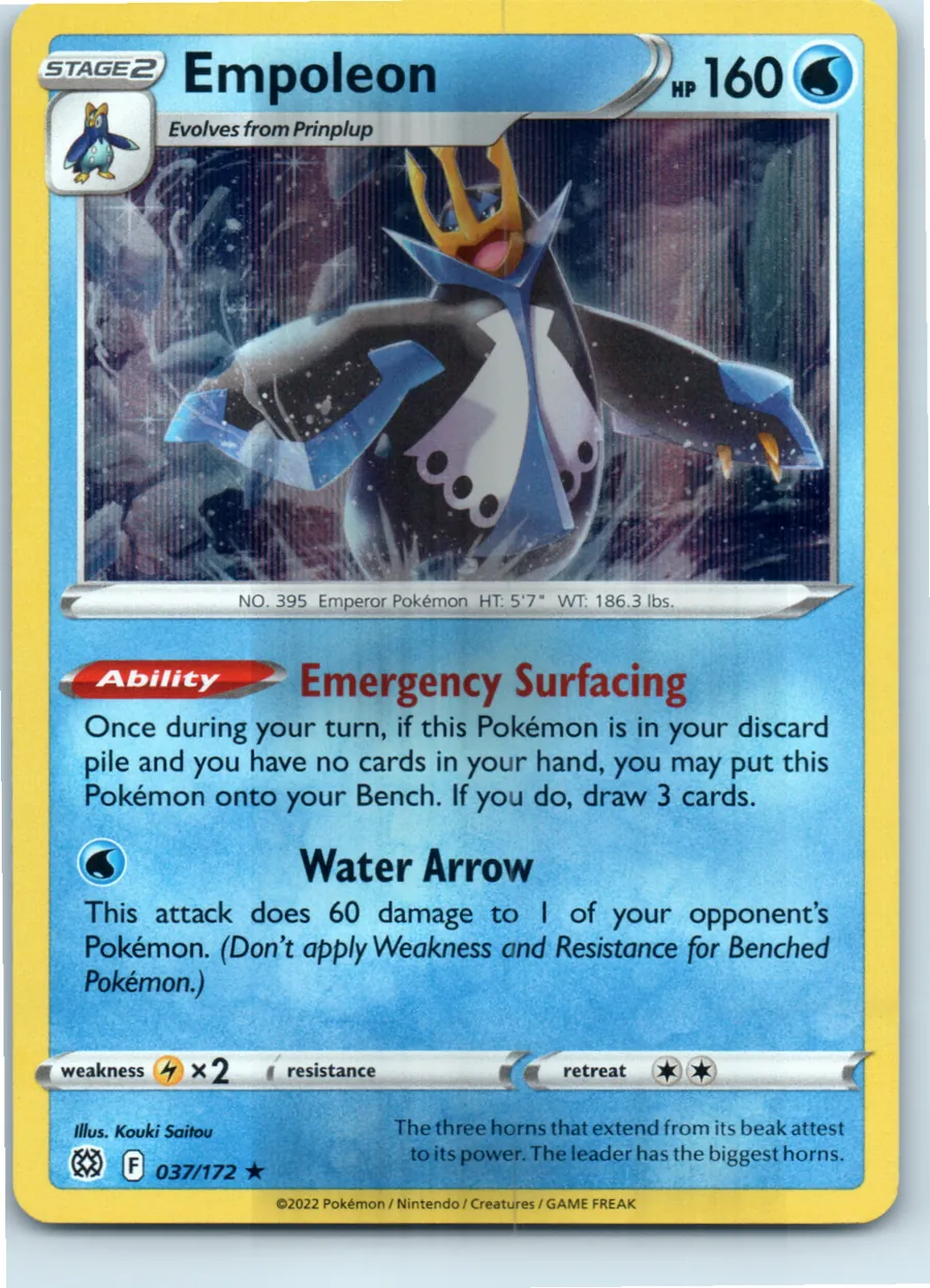 Empoleon 037/172 front, the actual card for sale