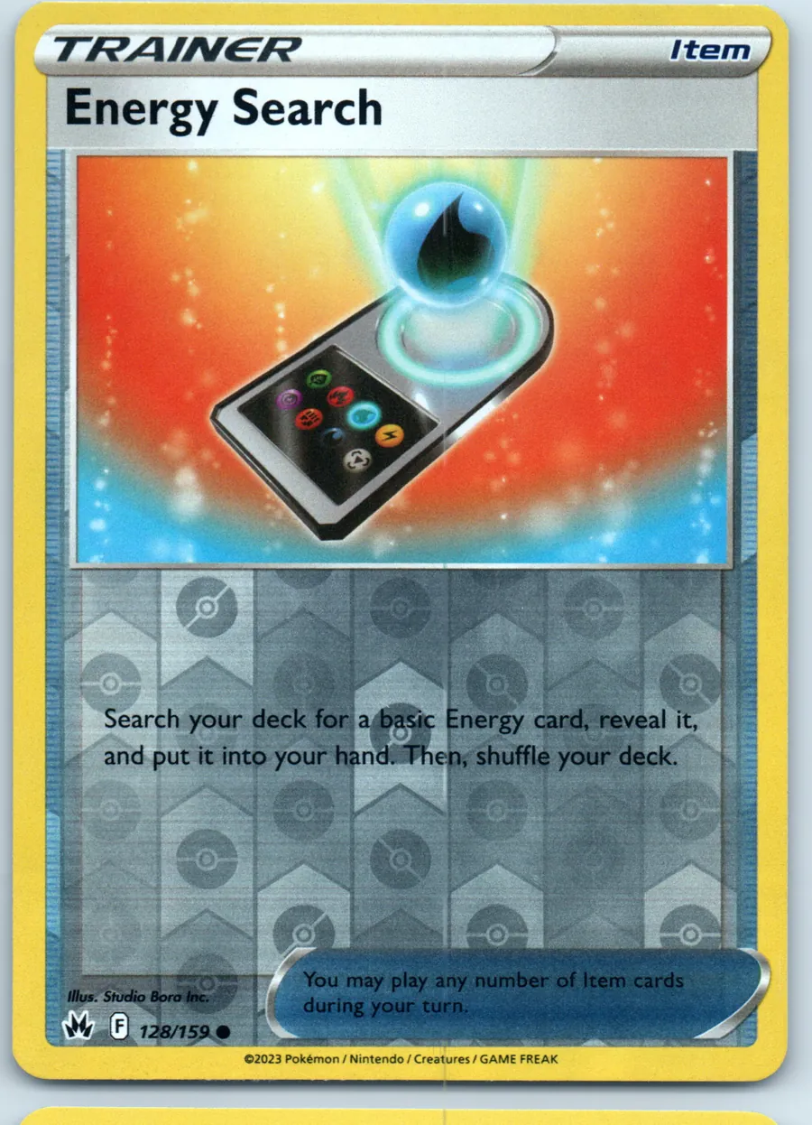 Energy Search 128/159 front, the actual card for sale