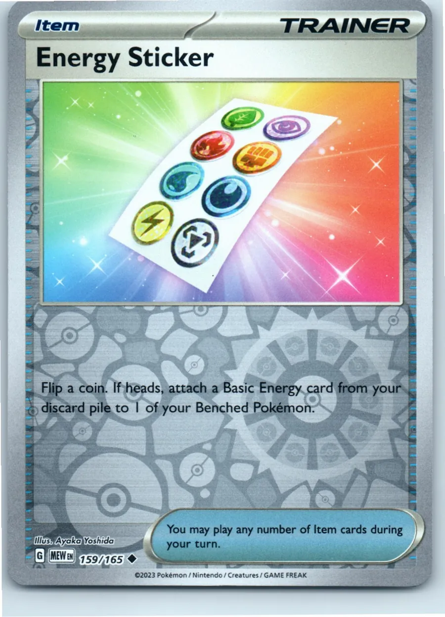 Energy Sticker 159/165 front, the actual card for sale