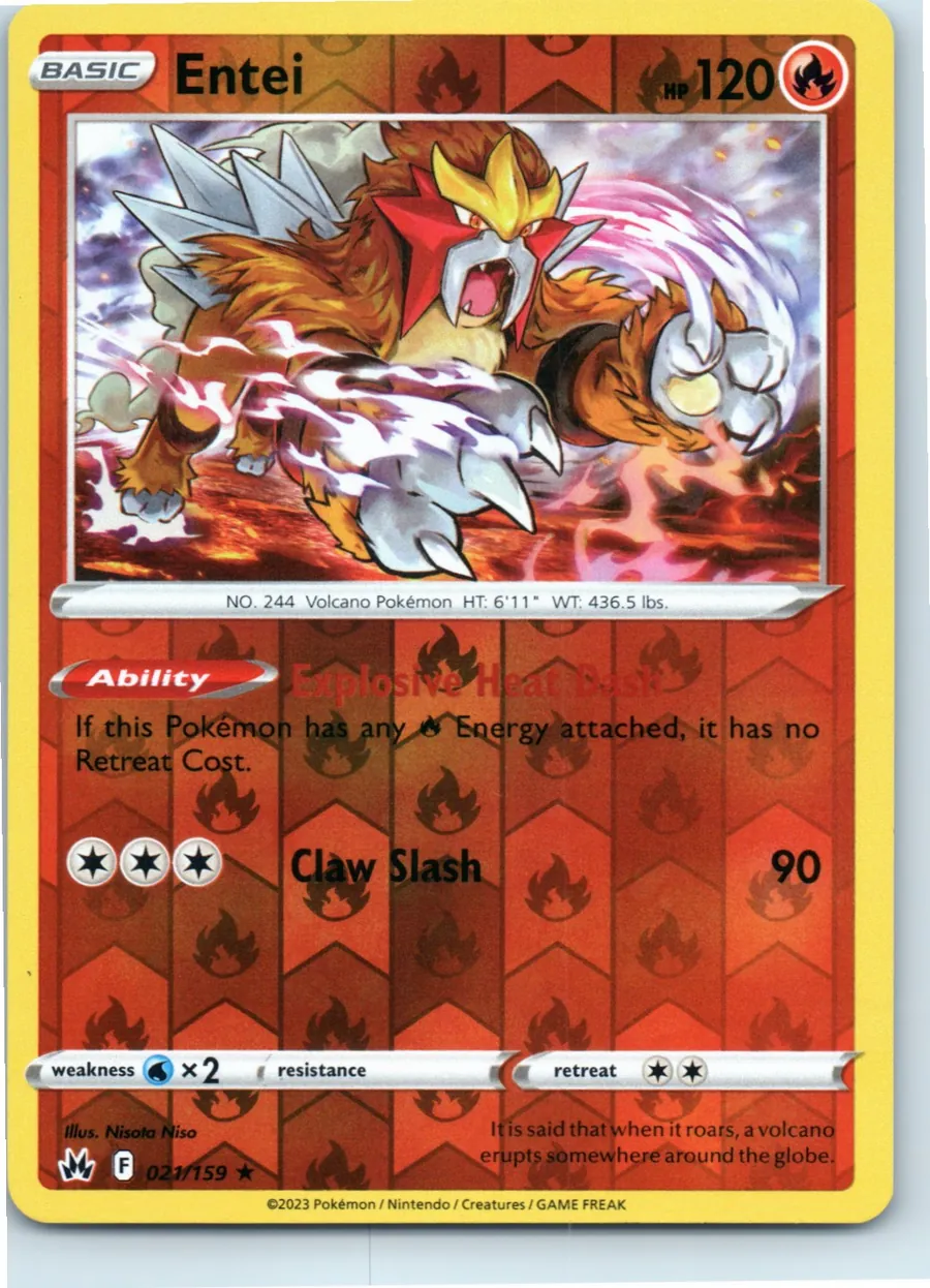 Entei 021/159 front, the actual card for sale