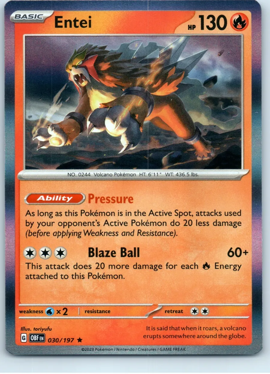 Entei 030/197 front, the actual card for sale
