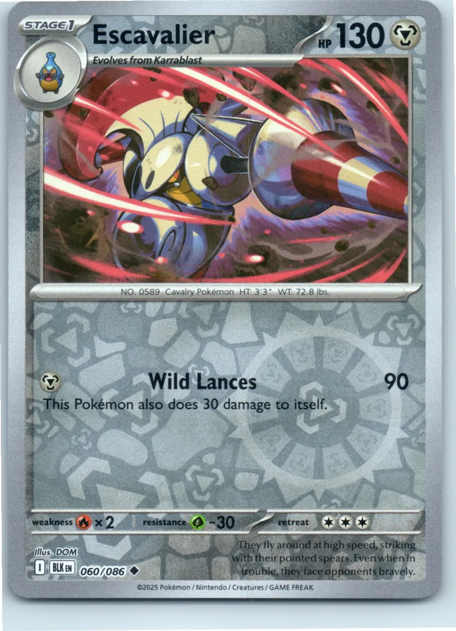 Escavalier 060/086 front, the actual card for sale