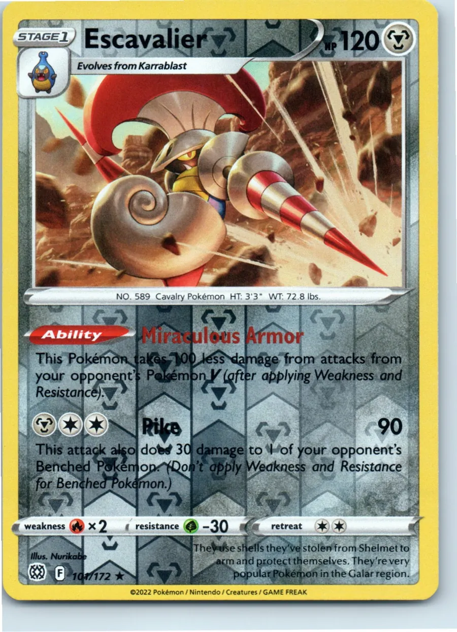Escavalier 101/172 front, the actual card for sale