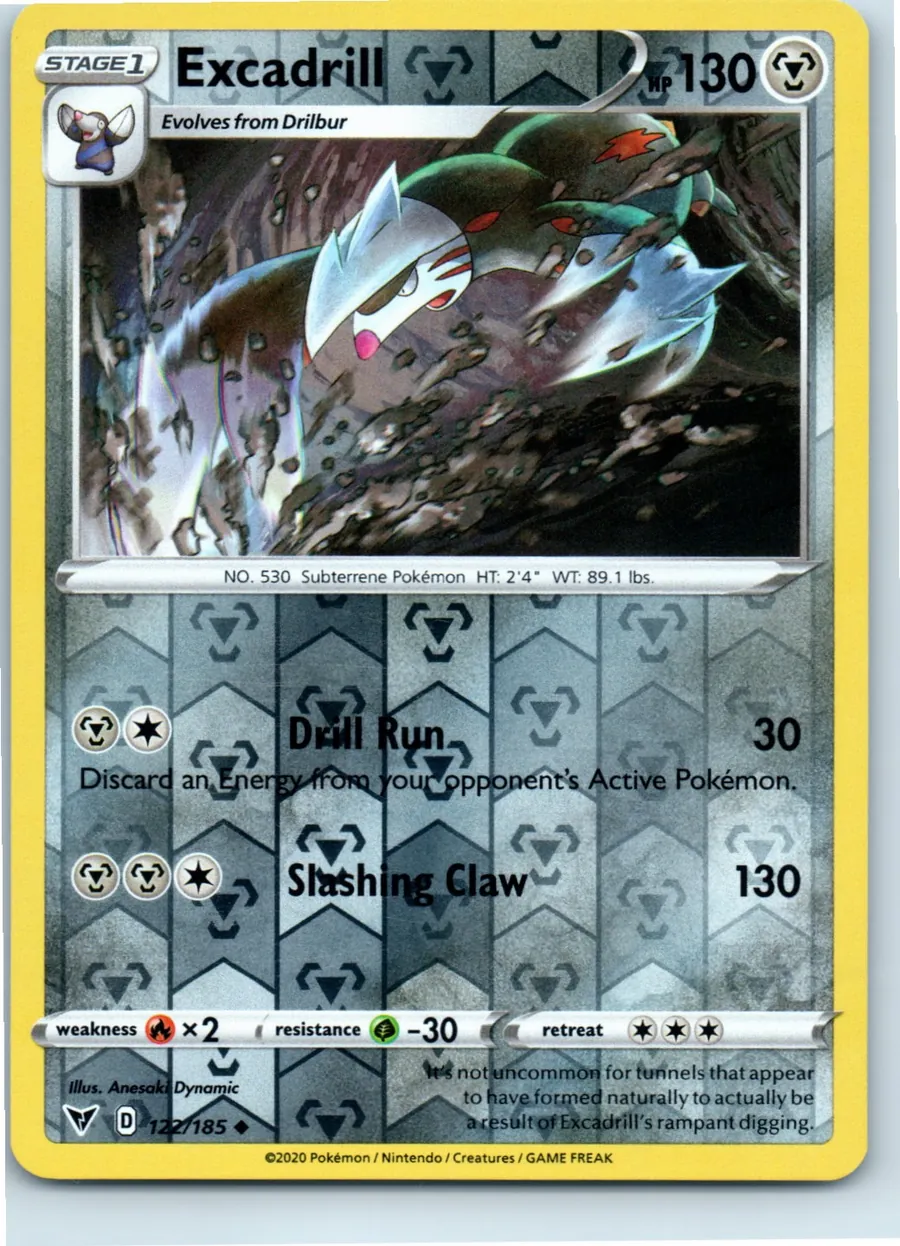 Excadrill 122/185 front, the actual card for sale