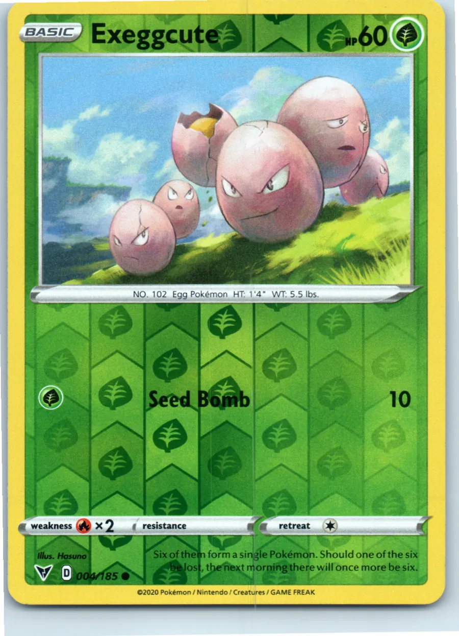 Exeggcute 004/185 front, the actual card for sale