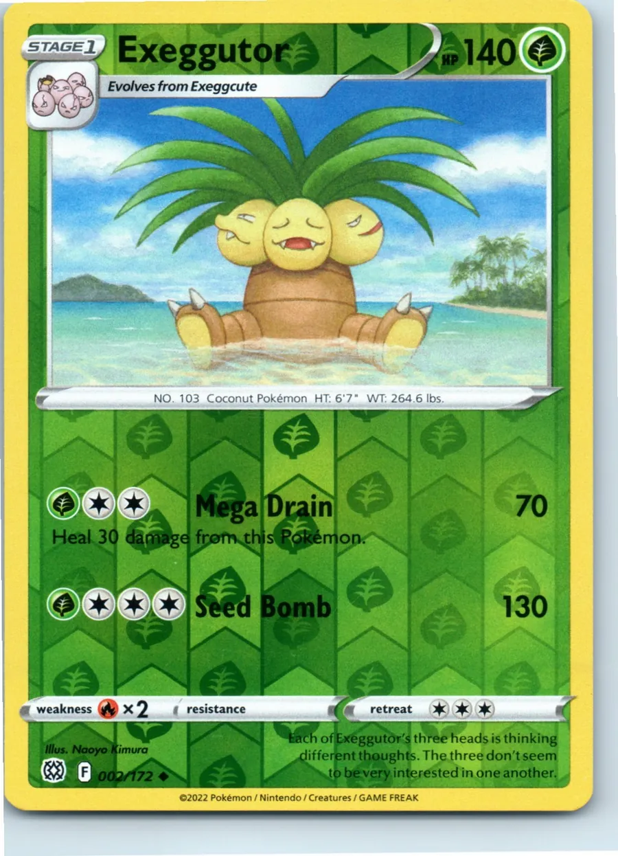 Exeggutor 002/172 front, the actual card for sale