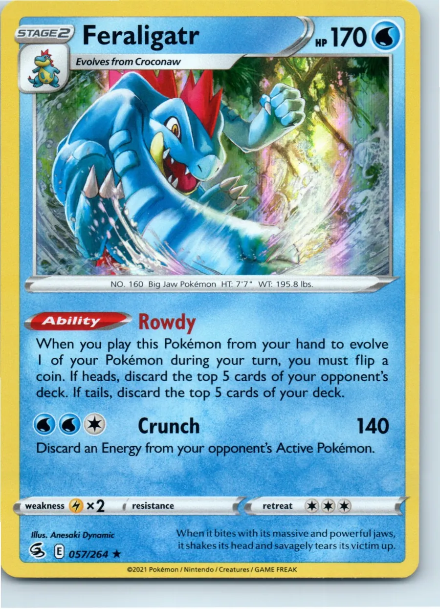Feraligatr 057/264 front, the actual card for sale