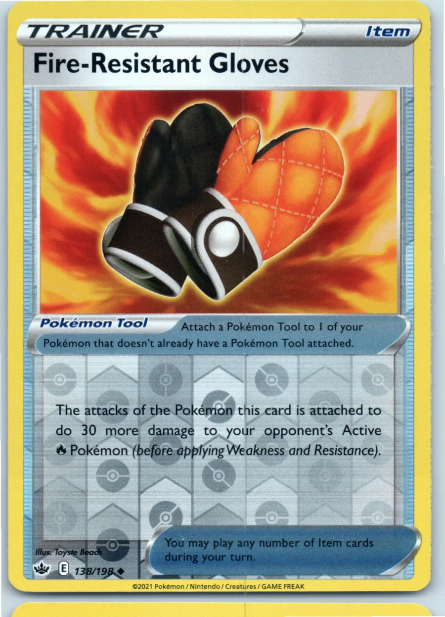 Fire-Resistant Gloves 138/198 front, the actual card for sale