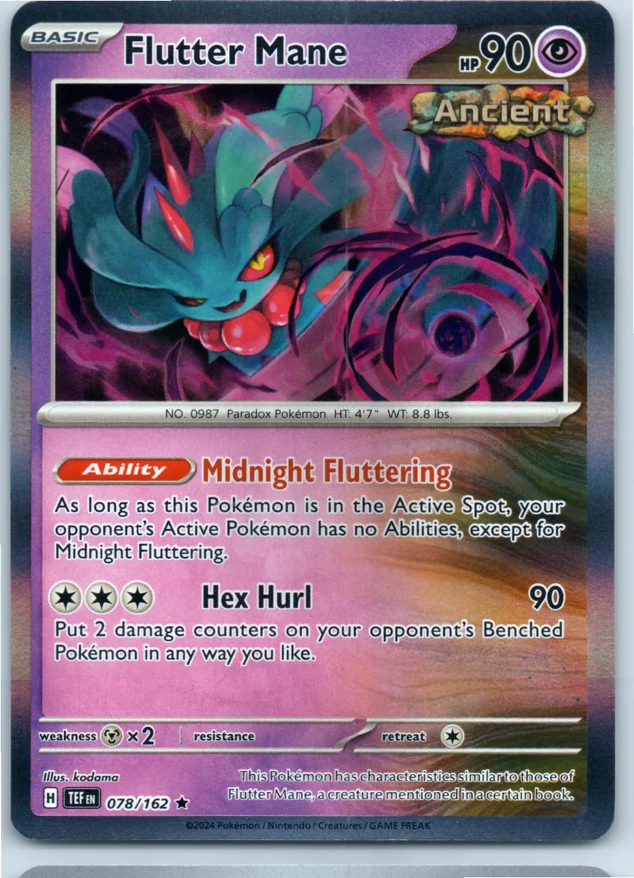 Flutter Mane 078/162 front, the actual card for sale