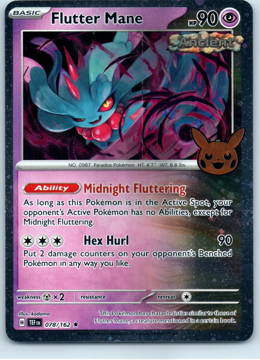 Flutter Mane (Cosmos Holo) 078/162 front, the actual card for sale