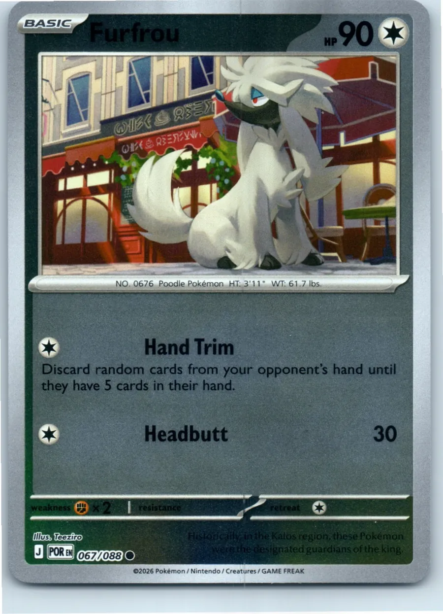 Furfrou 067/088 front, the actual card for sale