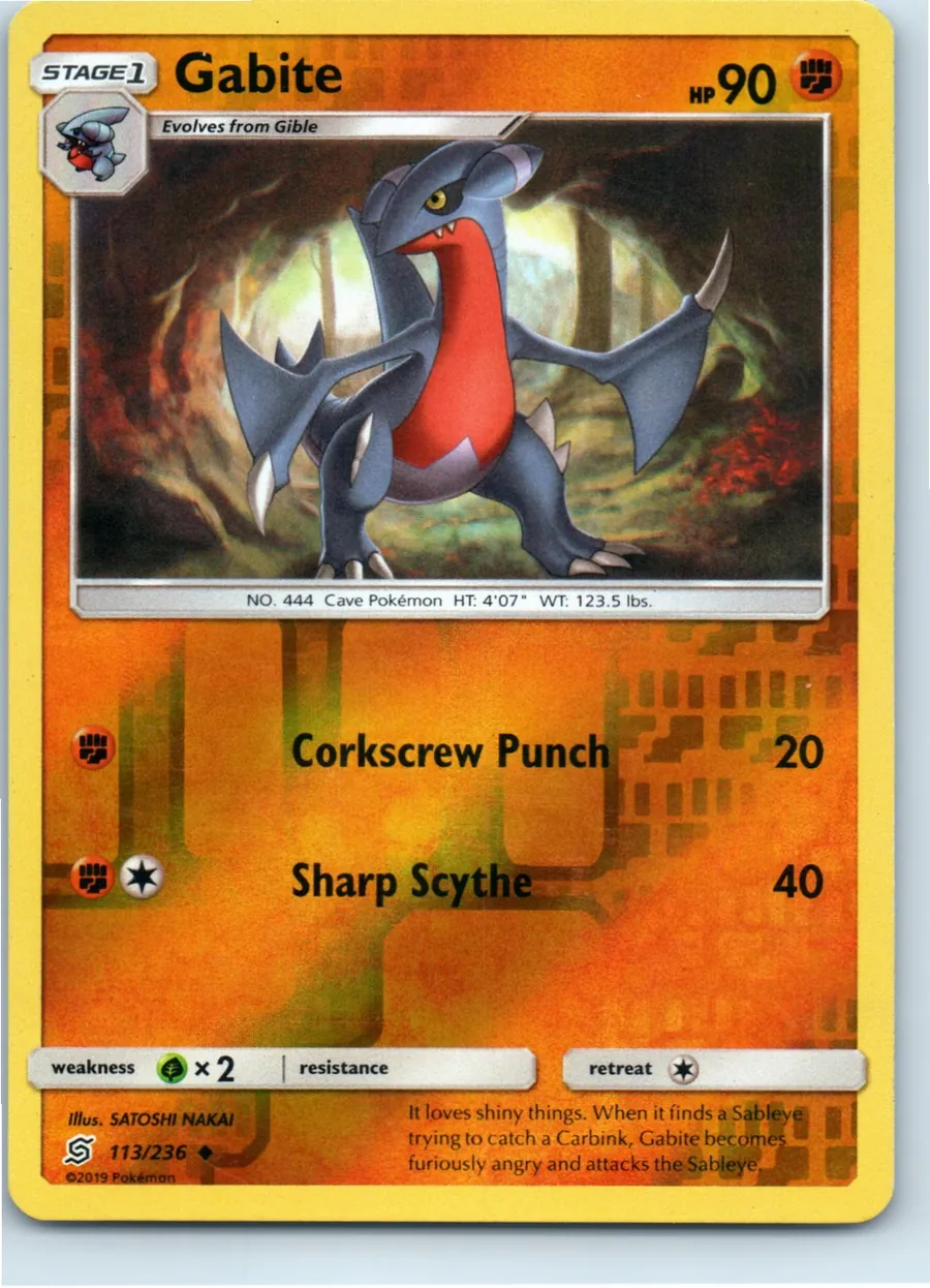 Gabite 113/236 front, the actual card for sale
