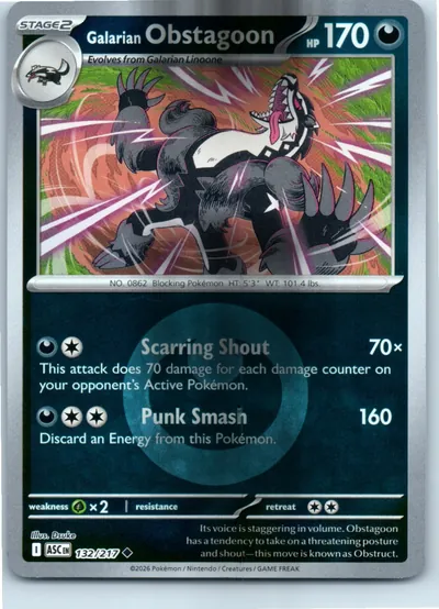 Galarian Obstagoon (Dusk Ball) 132/217