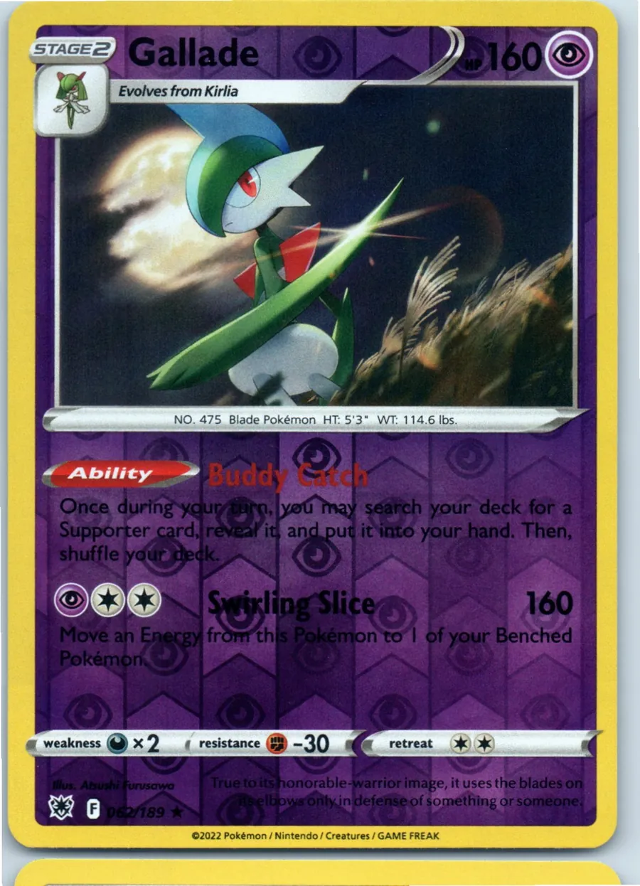 Gallade 062/189 front, the actual card for sale