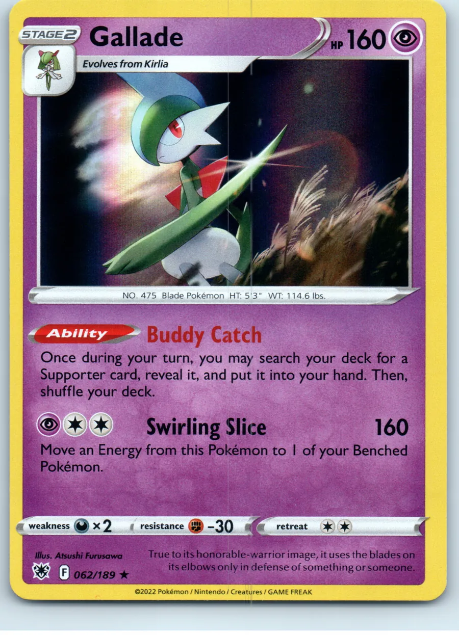Gallade 062/189 front, the actual card for sale
