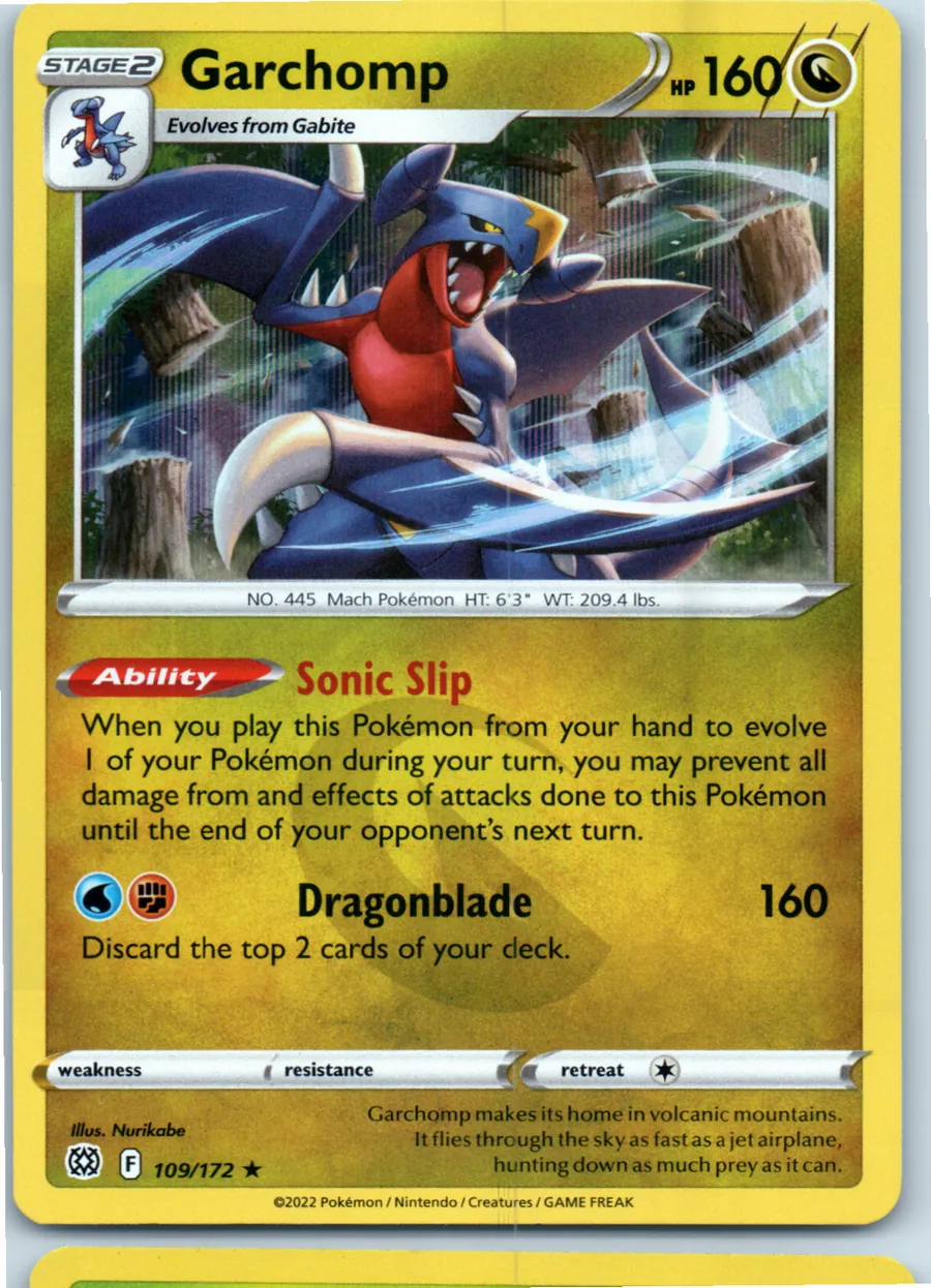 Garchomp 109/172 front, the actual card for sale