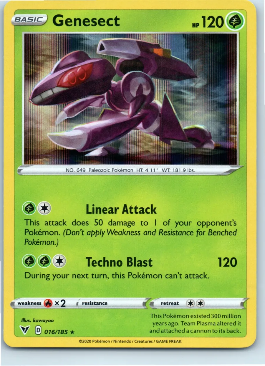 Genesect 016/185 front, the actual card for sale