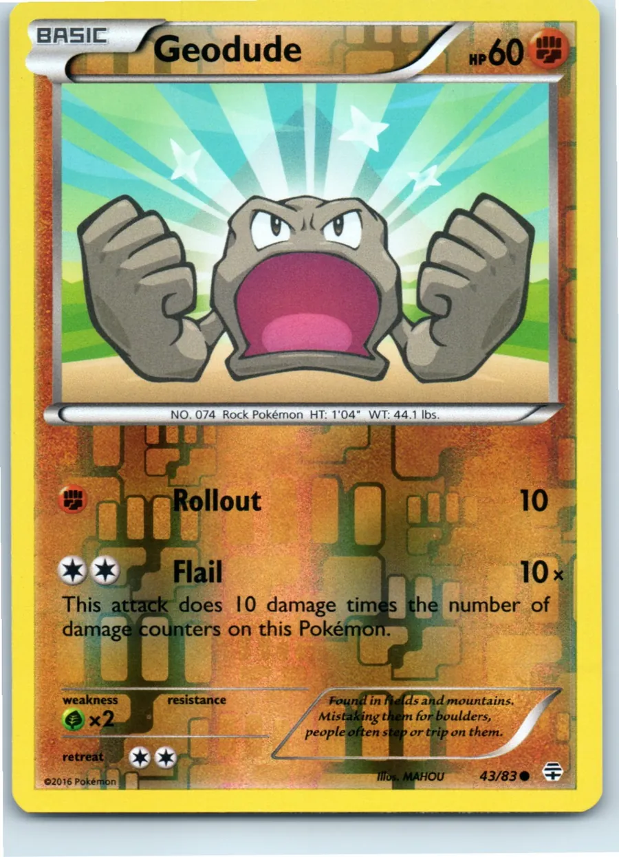 Geodude 43/83 front, the actual card for sale