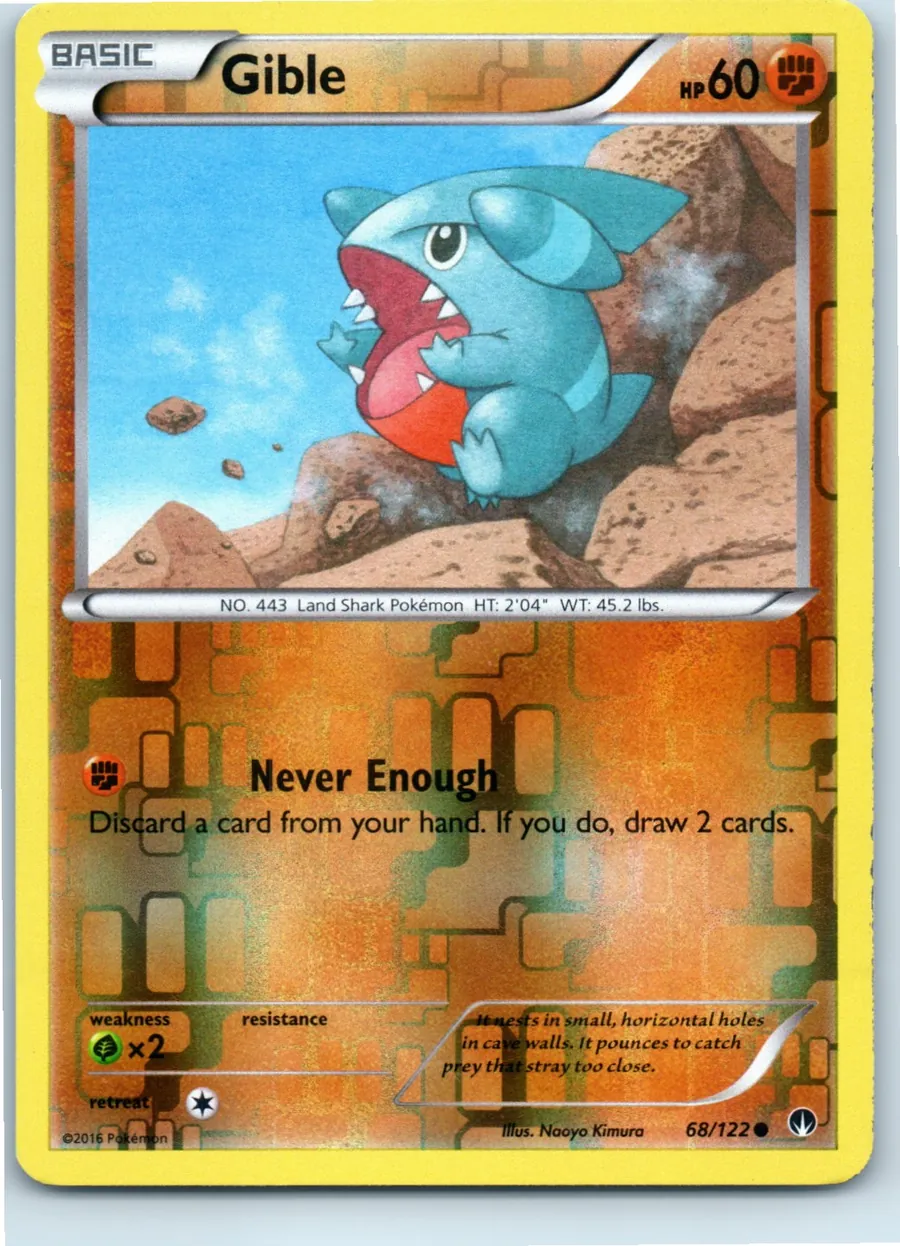 Gible 68/122 front, the actual card for sale