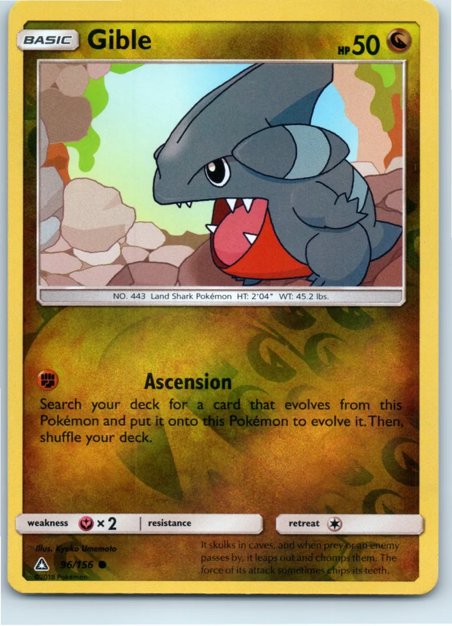 Gible 96/156 front, the actual card for sale