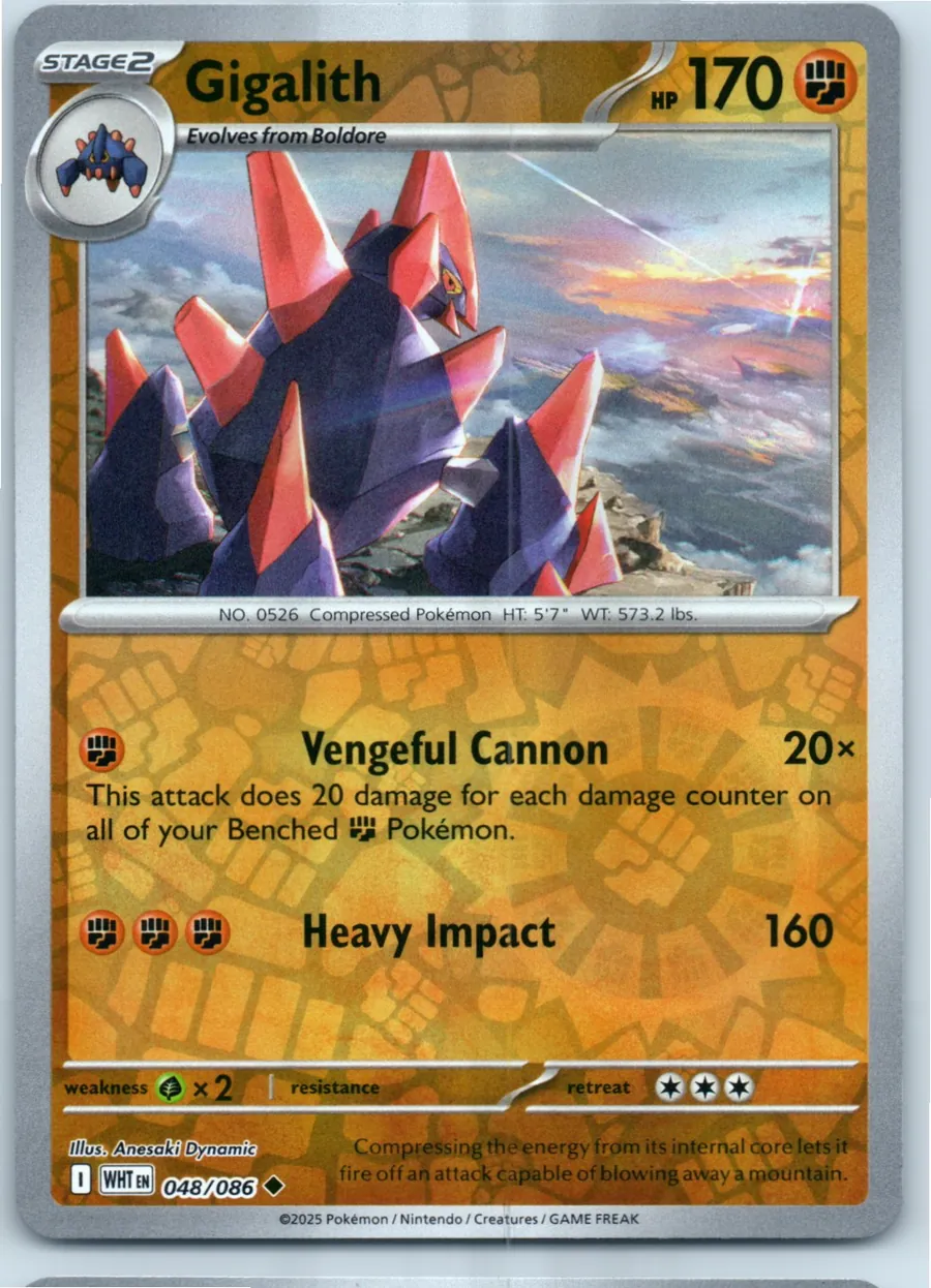 Gigalith 048/086 front, the actual card for sale