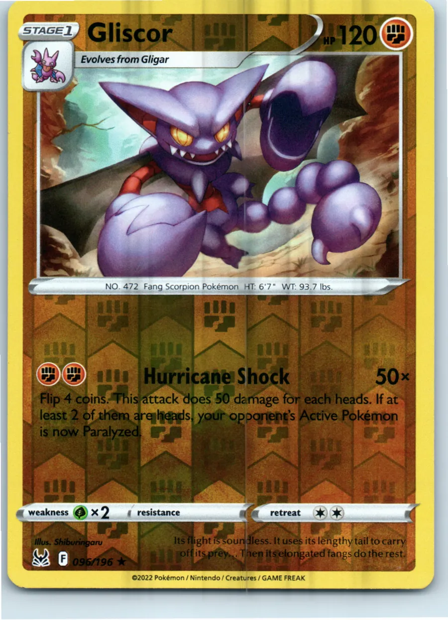Gliscor 096/196 front, the actual card for sale