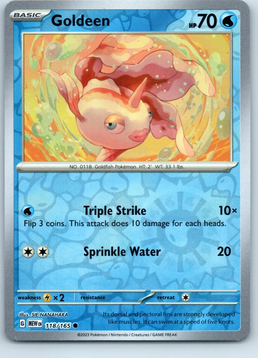 Goldeen 118/165 front, the actual card for sale