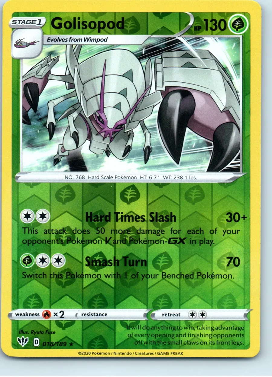 Golisopod 018/189 front, the actual card for sale