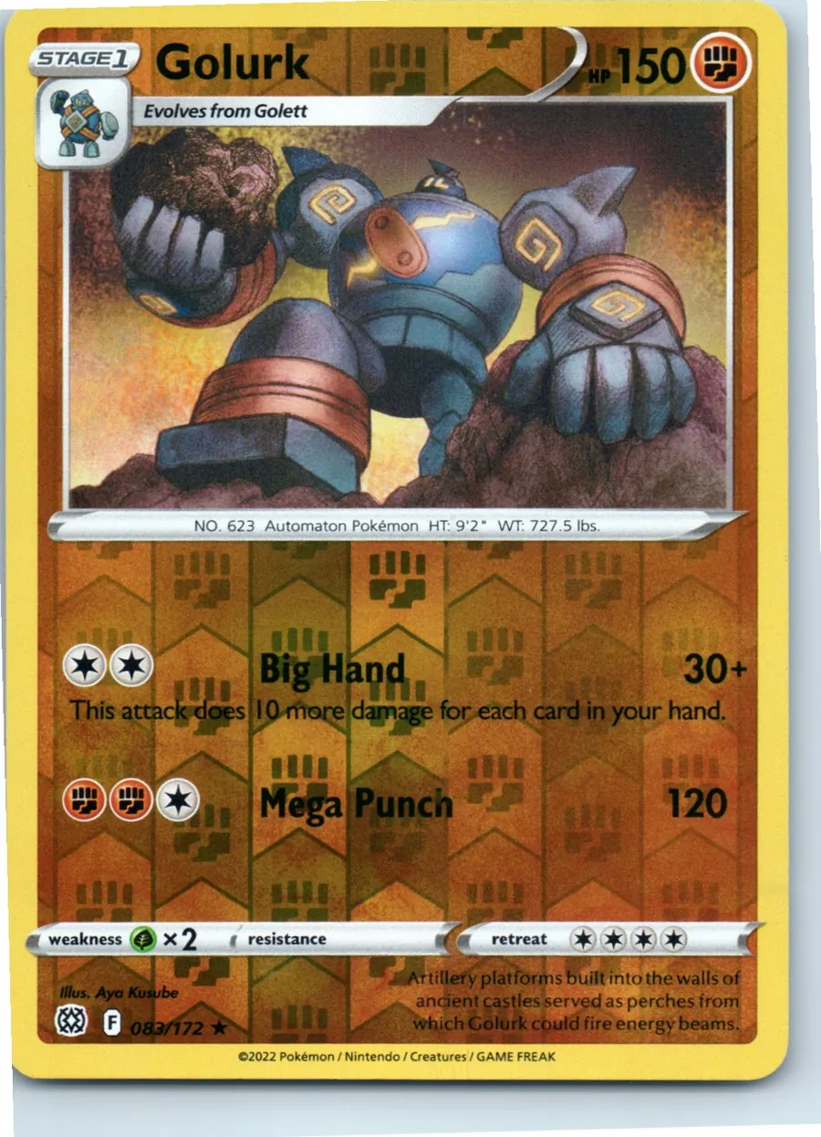 Golurk 083/172 front, the actual card for sale