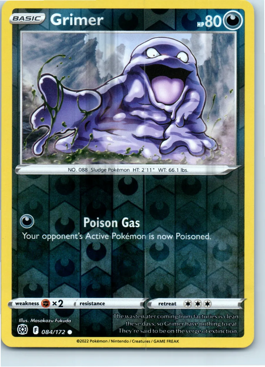 Grimer 084/172 front, the actual card for sale