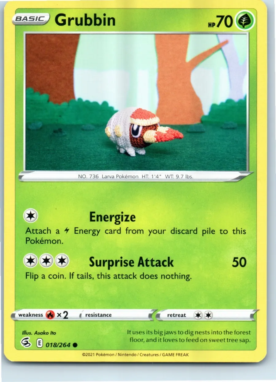 Grubbin 018/264 front, the actual card for sale