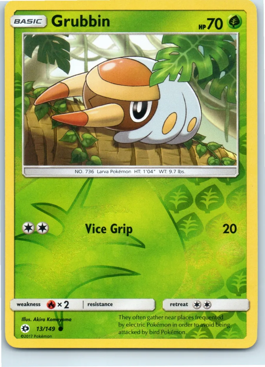 Grubbin 13/149 front, the actual card for sale