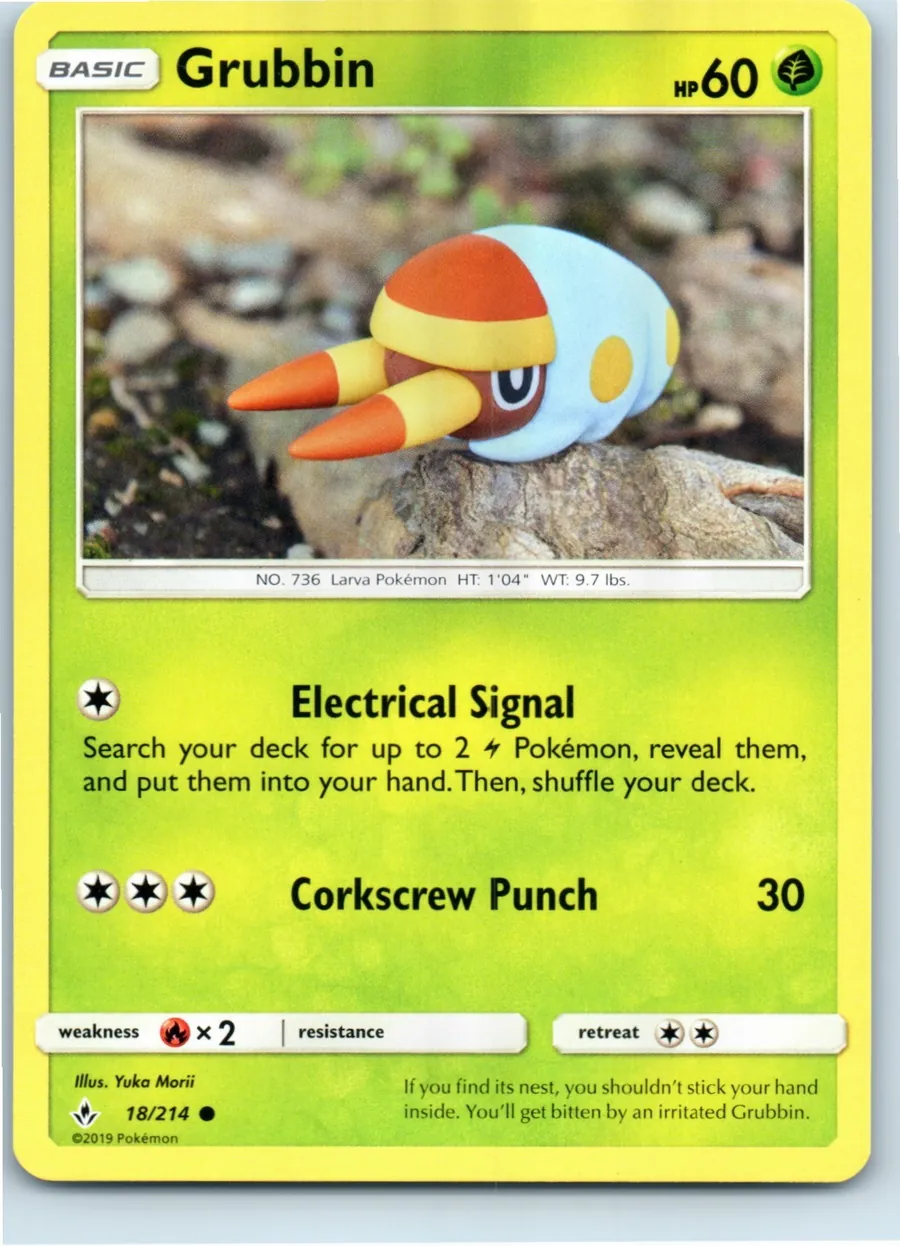 Grubbin 18/214 front, the actual card for sale