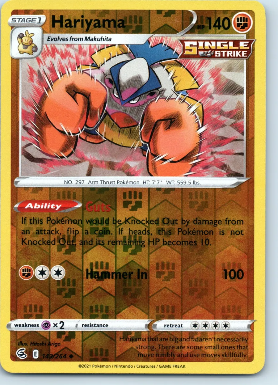 Hariyama 143/264 front, the actual card for sale